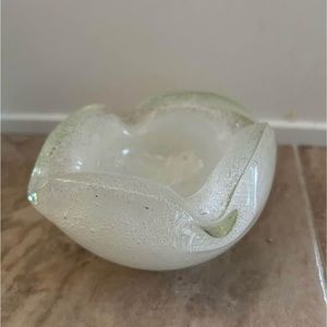 Vtg Clear Glass Bubble Ashtray